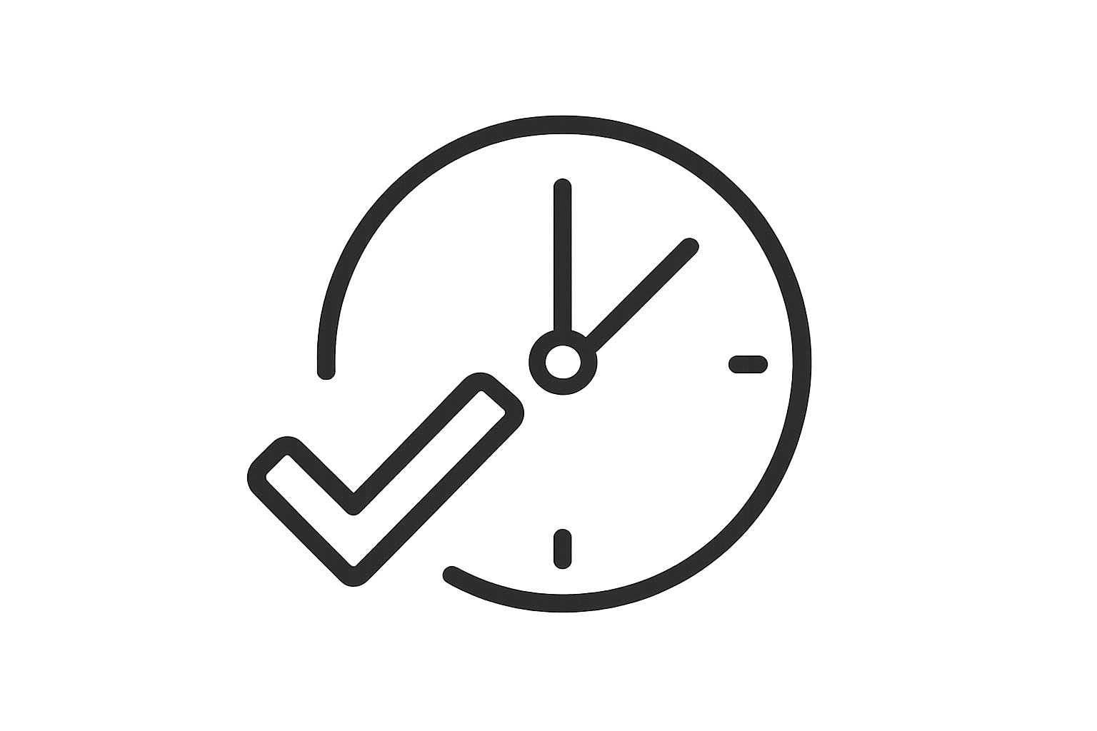 passendes schwarzes icon zu "sofort verfügbar" mit transparentem hintergrund. eher dünne striche